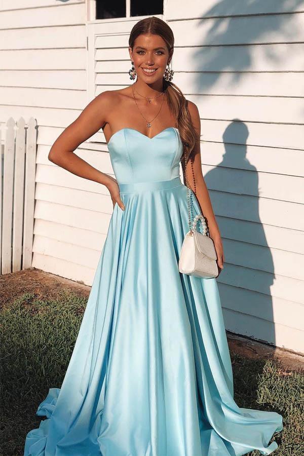 light blue prom dress